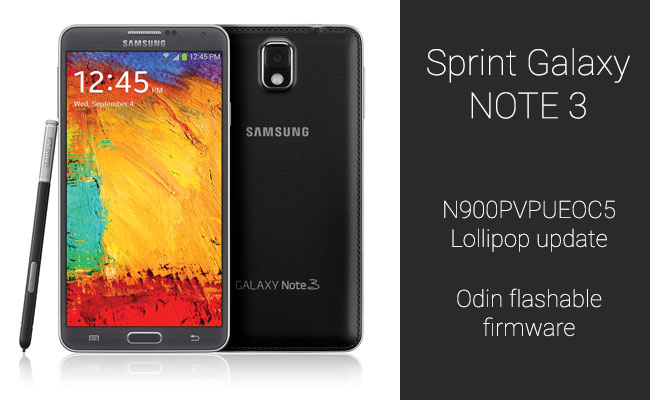 N900PVPUEOC5: Download Sprint Galaxy Note 3 Lollipop Update über Odin flashbar [Restore/Back To Stock]